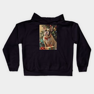 French Bulldog Christmas Holiday Card Kids Hoodie